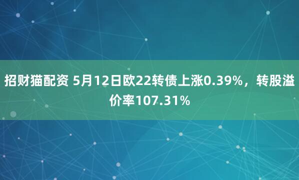 招财猫配资 5月12日欧22转债上涨0.39%，转股溢价率107.31%