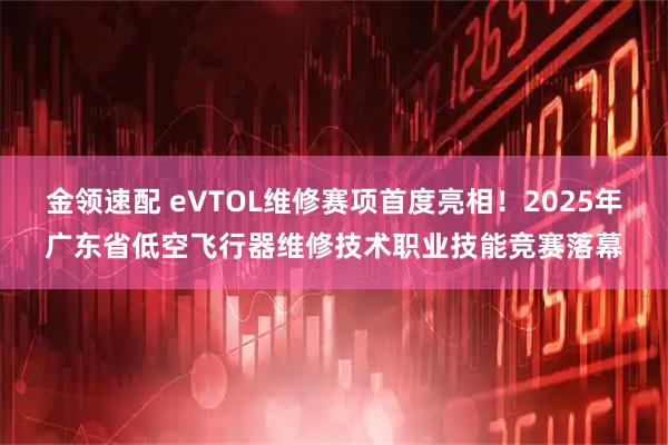 金领速配 eVTOL维修赛项首度亮相！2025年广东省低空飞行器维修技术职业技能竞赛落幕